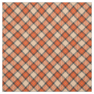 Chic Beige Pumpkin Orange Kariertes Muster Stoff