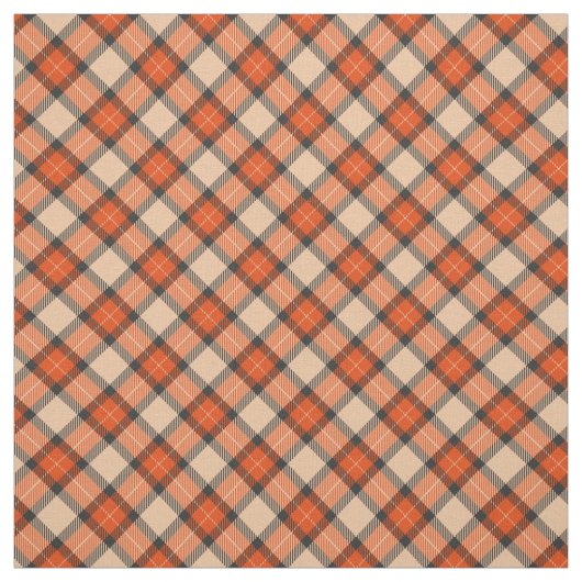 Chic Beige Pumpkin Orange Kariertes Muster Stoff (Muster)