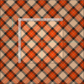 Chic Beige Pumpkin Orange Kariertes Muster Stoff (Kachel)