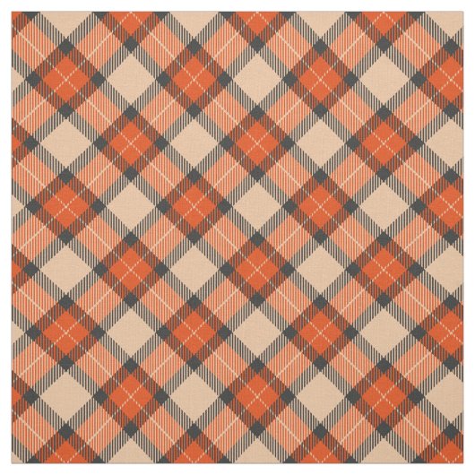 Chic Beige Pumpkin Orange Schwarzes Kariertes Must Stoff (Muster)