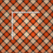 Chic Beige Pumpkin Orange Schwarzes Kariertes Must Stoff (Kachel)