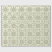 Chic Beige Sage Green Strip Custom Business Logo Geschenkpapier (Flach)