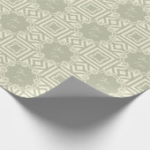 Chic Beige Sage Green Strip Custom Business Logo Geschenkpapier (Ecke)