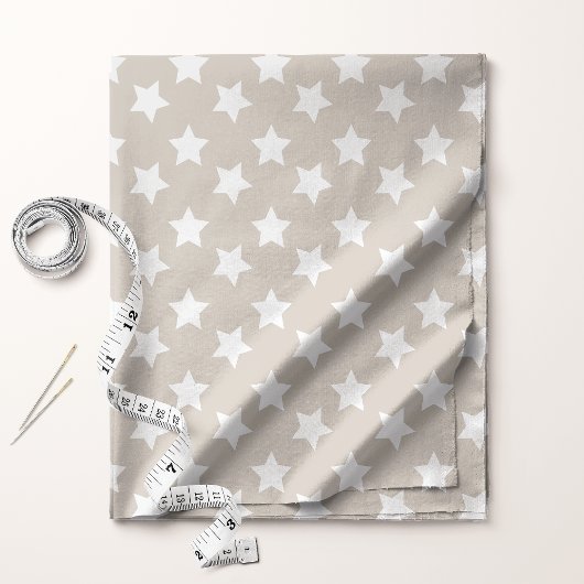 Chic Beige Stars Space Pattern Stoff