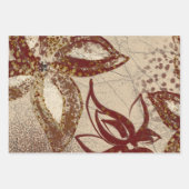 Chic Beige Texture Burgundy Floral Abstrakt Geschenkpapier Set (Vorderseite 2)
