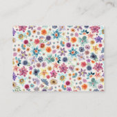 Chic Beige Whimsical Wildblume Goldtypografie Platzkarte (Rückseite)