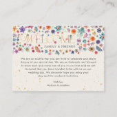 Chic Beige Whimsical Wildblume Goldtypografie Platzkarte (Vorderseite)