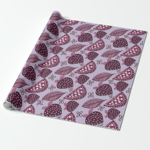 Chic Berry & Fruchtmuster Geschenkpapier