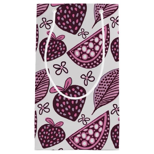 Chic Berry & Fruchtmuster Kleine Geschenktüte (Vorderseite)