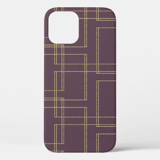 Chic Berry Mauve & Gold Geometric Glam Case-Mate iPhone Hülle (Rückseite)