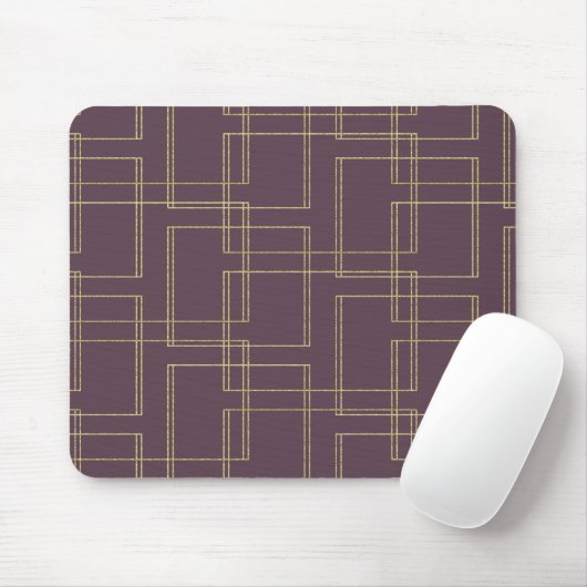 Chic Berry Mauve & Gold Geometric Glam Mousepad (Mit Mouse)