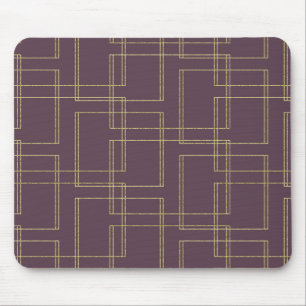Chic Berry Mauve & Gold Geometric Glam Mousepad