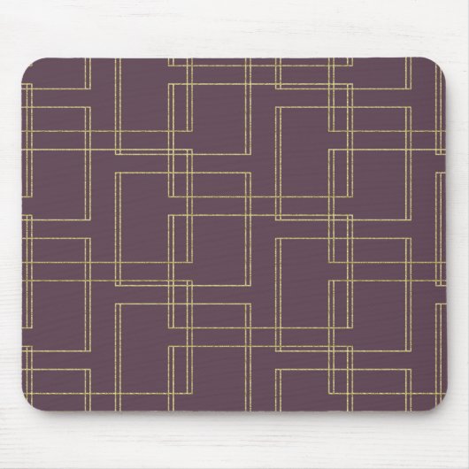 Chic Berry Mauve & Gold Geometric Glam Mousepad (Vorne)