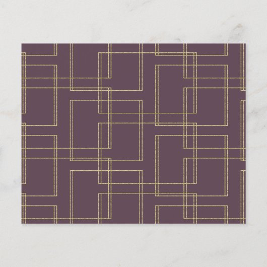 Chic Berry Mauve & Gold Geometric Glam Rett Date (Rückseite)