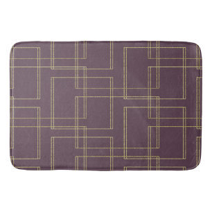 Chic Berry Mauve & Gold Geometrischer Glamour Badematte
