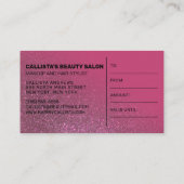 Chic Berry Pink Glitzer Gradient Geschenkgutschein Visitenkarte (Rückseite)