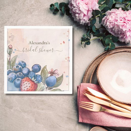 Chic Berry Sweet Strawberry Brautparty Serviette