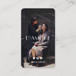 Chic Beruflich 2 Fotos Schwarz und Weiß Visitenkarte