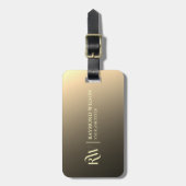 Chic Beruflich Gradient Imitats Gold Monogram Gepäckanhänger (Vorderseite vertikal)