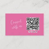 Chic Beruflich Minimalistisch Floral Moderner QR C Visitenkarte (Rückseite)