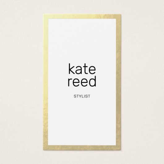 Chic Beruflich Minimalistisch Gold Border (Vorderseite)