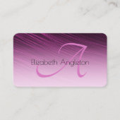 Chic Beruflich Monogram Lila Ombre Streaks Visitenkarte (Vorderseite)