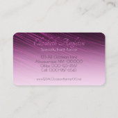 Chic Beruflich Monogram Lila Ombre Streaks Visitenkarte (Rückseite)