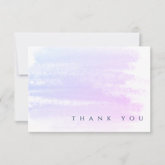 Chic Beruflich Ombre Pink Blue Watercolor Dankeskarte (Vorderseite)