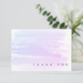 Chic Beruflich Ombre Pink Blue Watercolor Dankeskarte (Stehend Vorderseite)