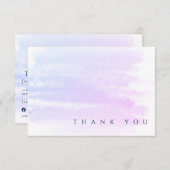 Chic Beruflich Ombre Pink Blue Watercolor Dankeskarte (Vorne/Hinten)
