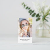 Chic Berufliches Foto QR Code Stilvolles Portrait Visitenkarte (Stehend Vorderseite)