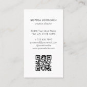 Chic Berufliches Foto QR Code Stilvolles Portrait Visitenkarte (Rückseite)