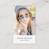 Chic Berufliches Foto QR Code Stilvolles Portrait Visitenkarte (Vorderseite)