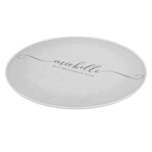 Chic Best Bridesmaid Ever Individuelle Name Script Schneidebrett (Ecke)