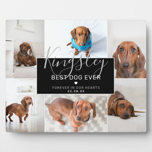Chic Best Dog Ever | Foto Collage Pet Loss Fotoplatte (Vorderseite)