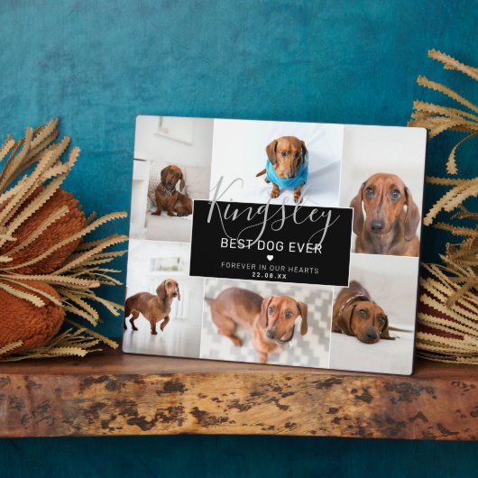 Chic Best Dog Ever | Foto Collage Pet Loss Fotoplatte (Seite)
