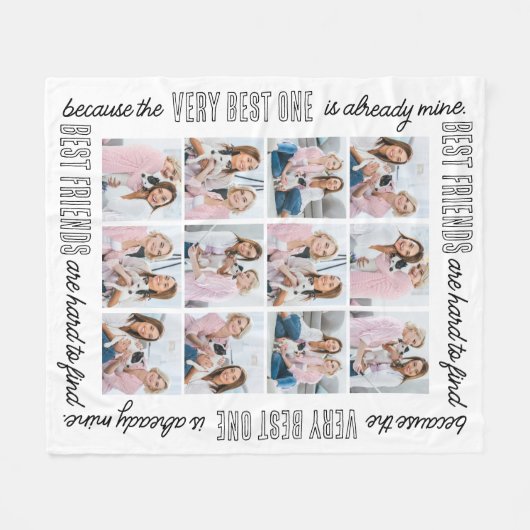 Chic Best Friends Customized 12 Foto Collage Fleecedecke (Vorderseite (Horizontal))