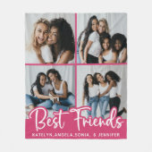 Chic Best Friends Personalisiert 4 FotoCollage Fleecedecke (Vorderseite)