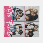 Chic Best Friends Personalisiert 4 FotoCollage Fleecedecke (Vorderseite (Horizontal))