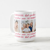 Chic Best GRANDMA je Personalisierte FotoCollage Kaffeetasse (Vorderseite Links)