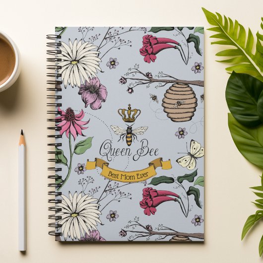 Chic Best Mama jemals Royal Queen Bee Light Blue Notizblock