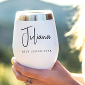 Chic Best Sister Ever Calligraphy Script Monogram