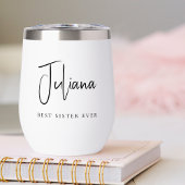 Chic Best Sister Ever Calligraphy Script Monogram
