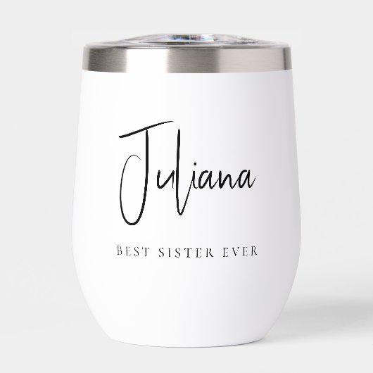 Chic Best Sister Ever Calligraphy Script Monogram (Vorderseite)