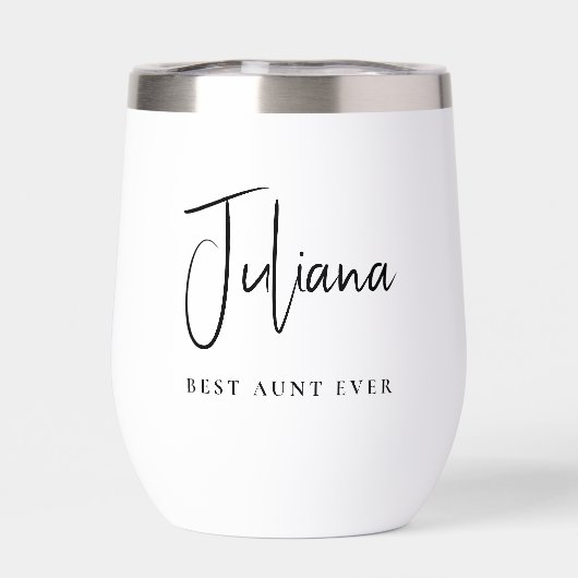 Chic Best Tante Ever Calligraphy Script Monogram (Rückseite)