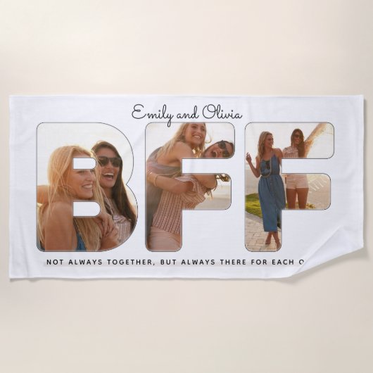 Chic BESTE FREUNDIN Best Friends Zitat FotoCollage Strandtuch (Vorderseite)