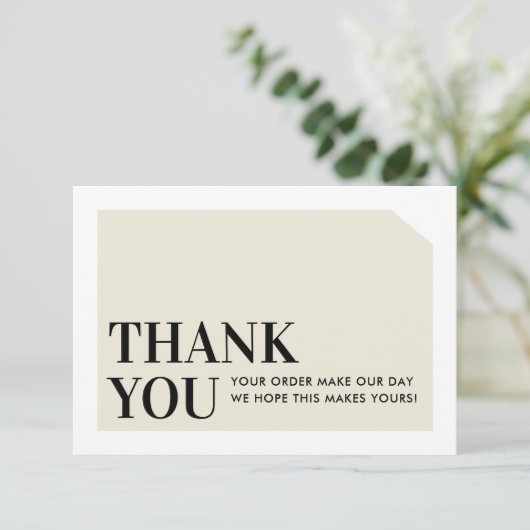 CHIC BESTELLUNG INSERT Geschäft danke Ihnen Elfenb (Stehend Vorderseite)