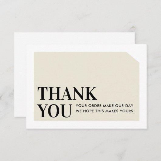 CHIC BESTELLUNG INSERT Geschäft danke Ihnen Elfenb (Vorne/Hinten)