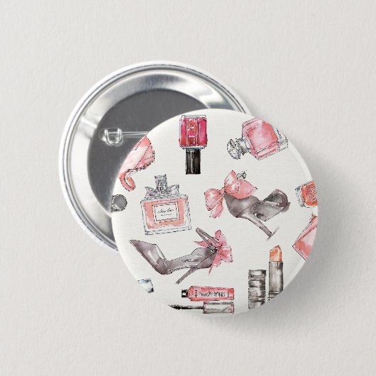 Chic betont | Aquarell-Mode Button (Vorne & Hinten)