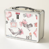 Chic betont | Aquarell-Mode Metall Brotdose (Rückseite)